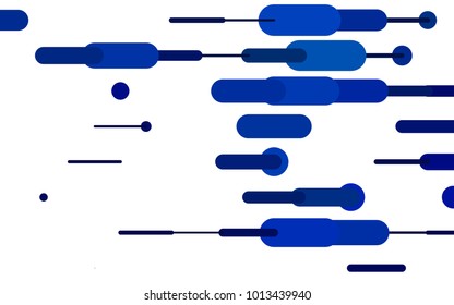 Light BLUE vector cover with rounded stripes. Capsules on blurred abstract background with gradient. Smart design for your business advert.