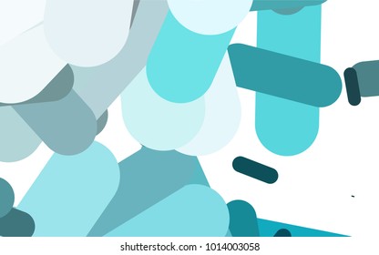 Light BLUE vector cover with rounded stripes. Capsules on blurred abstract background with gradient. The template can be used as a background.
