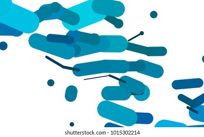 Light BLUE vector cover with rounded stripes. Modern geometrical abstract illustration with staves. The pattern can be used as ads, poster, banner for medicine.