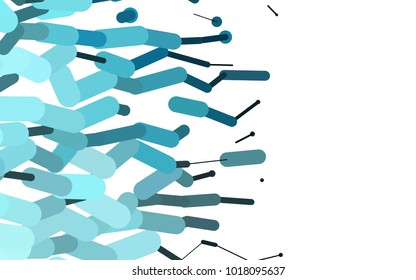 Light BLUE vector cover with rounded stripes. Modern geometrical abstract illustration with staves. Smart design for your business advert.