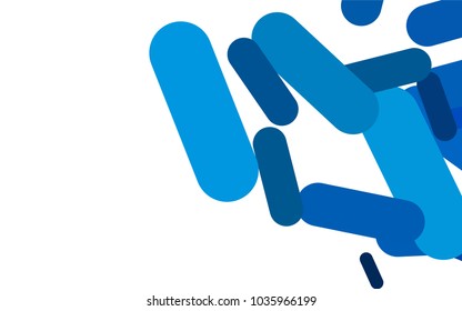 Light BLUE vector cover with rounded stripes. Blurred decorative design in simple style with lines. Best design for your ad, poster, banner.