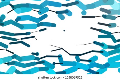 Light BLUE vector cover with rounded stripes. Blurred decorative design in simple style with lines. The pattern can be used as ads, poster, banner for medicine.
