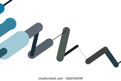 Light BLUE vector cover with rounded stripes. Modern geometrical abstract illustration with staves. The template can be used as a background.
