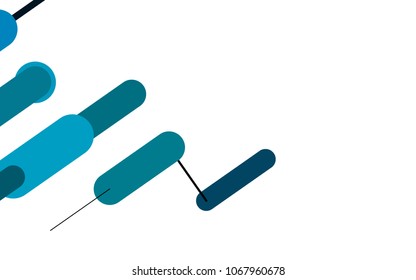 Light BLUE vector cover with rounded stripes. Decorative shining illustration with lines on abstract template. The pattern can be used for websites.