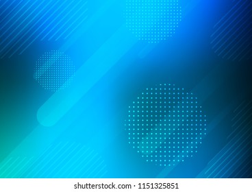 Light BLUE vector cover with rounded stripes, dots. Modern geometrical abstract illustration with sticks, dots. The pattern can be used for websites.
