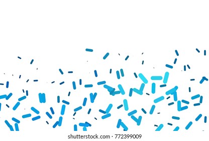 Light BLUE vector cover with rounded stripes. Capsules on blurred abstract background with gradient. The pattern can be used for medical ad, booklets, leaflets