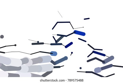 Light BLUE vector cover with rounded stripes. Capsules on blurred abstract background with gradient. Best design for your ad, poster, banner.