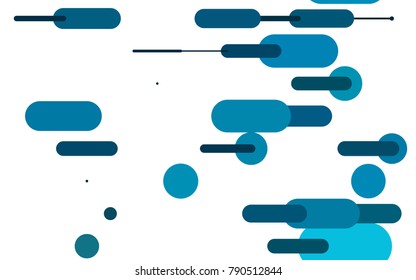 Light BLUE vector cover with rounded stripes. Modern geometrical abstract illustration with staves. Best design for your ad, poster, banner.