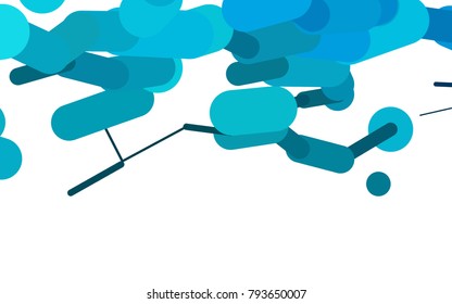 Light BLUE vector cover with rounded stripes. Capsules on blurred abstract background with gradient. Best design for your ad, poster, banner.