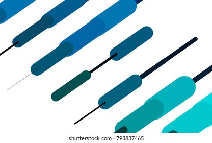 Light BLUE vector cover with rounded stripes. Decorative shining illustration with lines on abstract template. Best design for your ad, poster, banner.