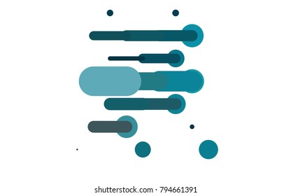 Light BLUE vector cover with rounded stripes. Glitter abstract illustration with colored sticks. Best design for your ad, poster, banner.