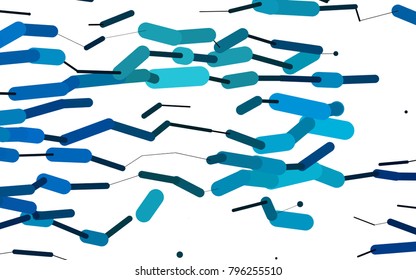 Light BLUE vector cover with rounded stripes. Glitter abstract illustration with colored sticks. The pattern can be used for medical ad, booklets, leaflets