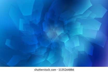 Light BLUE vector cover with set of hexagons. Glitter abstract illustration in hexagonal style. New template for your brand book.