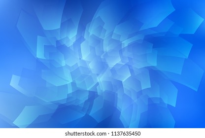 Light BLUE vector cover with set of hexagons. Glitter abstract illustration in hexagonal style. Pattern can for your ad, booklets.