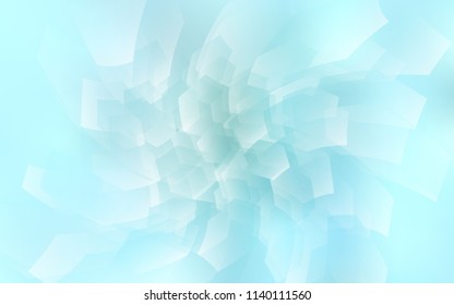 Light BLUE vector cover with set of hexagons. Glitter abstract illustration in hexagonal style. New template for your brand book.
