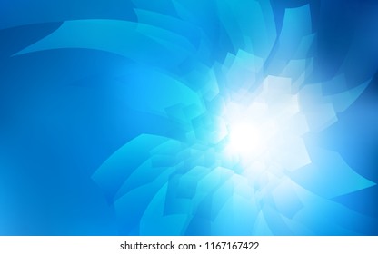Light BLUE vector cover with set of hexagons. Glitter abstract illustration in hexagonal style. New template for your brand book.