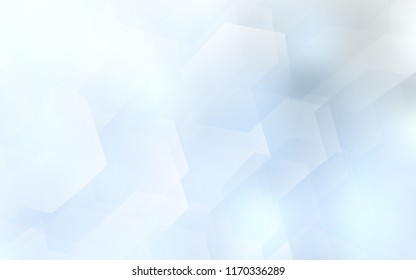 Light BLUE vector cover with set of hexagons. White background with colorful hexagons. Pattern for ads, leaflets.