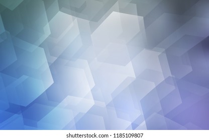 Light BLUE vector cover with set of hexagons. Design in abstract style with hexagons. Pattern can be used for landing pages.