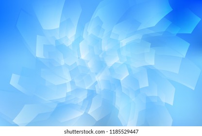 Light BLUE vector cover with set of hexagons. Illustration with set of colorful hexagons. New design for website's poster, banner.