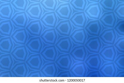 Light BLUE vector cover with set of hexagons. Colorful hexagons on blur backdrop. Pattern for texture of wallpapers.