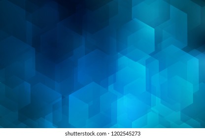 Light BLUE vector cover with set of hexagons. Abstract illustration with colorful hexagons. New template for your brand book.