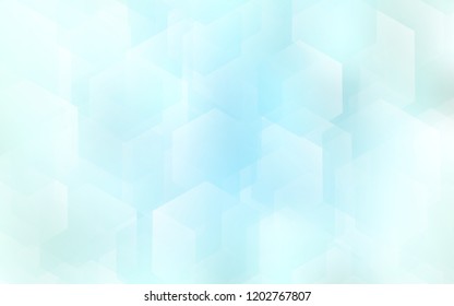 Light BLUE vector cover with set of hexagons. Illustration with set of colorful hexagons. New design for website's poster, banner.