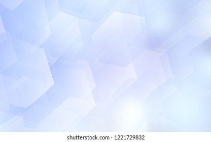 Light BLUE vector cover with set of hexagons. Design in abstract style with hexagons. New design for website's poster, banner.