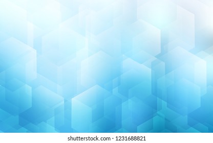 Light BLUE vector cover with set of hexagons. Abstract illustration with colorful hexagons. Beautiful design for your business advert.