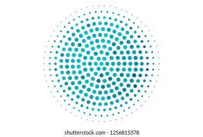 Light BLUE vector cover with set of hexagons. White background with colorful hexagons. New design for website's poster, banner.