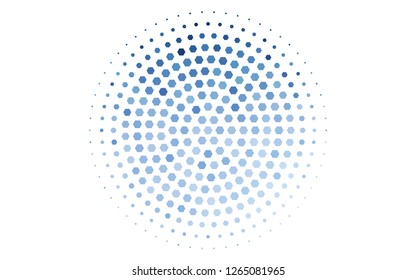 Light BLUE vector cover with set of hexagons. Design in abstract style with hexagons. Pattern can be used for landing pages.