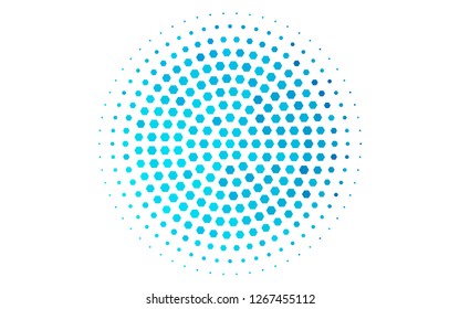 Light BLUE vector cover with set of hexagons. Colorful hexagons on white backdrop. New template for your brand book.