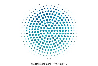 Light BLUE vector cover with set of hexagons. Illustration with set of colorful hexagons. New template for your brand book.