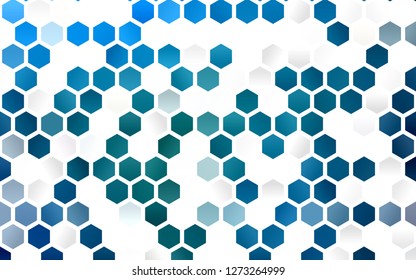Light BLUE vector cover with set of hexagons. Design in abstract style with hexagons. Beautiful design for your business advert.