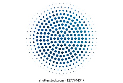 Light BLUE vector cover with set of hexagons. Colorful hexagons on white backdrop. Pattern can for your ad, booklets.