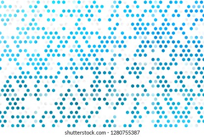 Light BLUE vector cover with set of hexagons. Illustration of colored hexagons on white surface. Beautiful design for your business advert.
