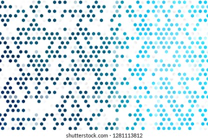 Light BLUE vector cover with set of hexagons. Abstract illustration with colorful hexagons. New design for website's poster, banner.