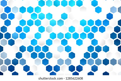 Light BLUE vector cover with set of hexagons. Design in abstract style with hexagons. Beautiful design for your business advert.