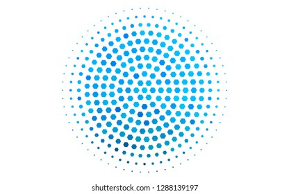 Light BLUE vector cover with set of hexagons. White background with colorful hexagons. Pattern for ads, leaflets.