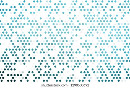 Light BLUE vector cover with set of hexagons. Glitter abstract illustration in hexagonal style. New template for your brand book.