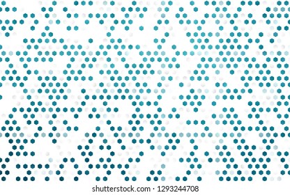 Light BLUE vector cover with set of hexagons. Colorful hexagons on white backdrop. New template for your brand book.