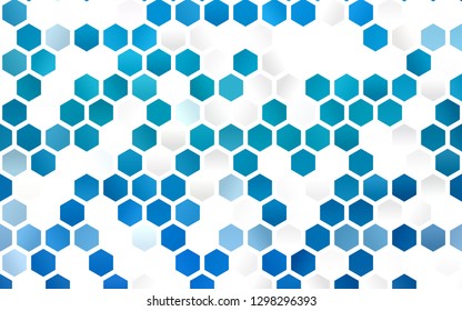 Light BLUE vector cover with set of hexagons. Colorful hexagons on white backdrop. Pattern for ads, leaflets.