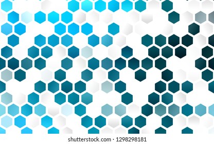 Light BLUE vector cover with set of hexagons. Glitter abstract illustration in hexagonal style. Pattern can for your ad, booklets.
