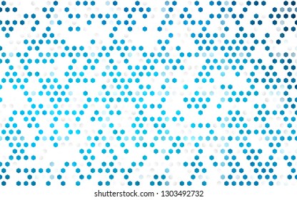 Light BLUE vector cover with set of hexagons. Colorful hexagons on white backdrop. Pattern can for your ad, booklets.