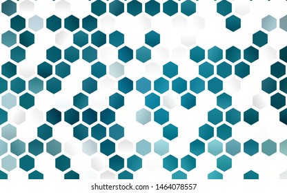 Light BLUE vector cover with set of hexagons. White background with colorful hexagons. Pattern can for your ad, booklets.