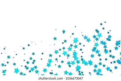 Light BLUE vector cover with small and big stars. Glitter abstract illustration with colored stars. Smart design for your business advert.