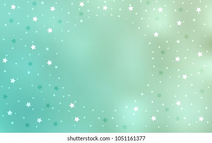 Light BLUE vector cover with small and big stars. Glitter abstract illustration with colored stars. Smart design for your business advert.