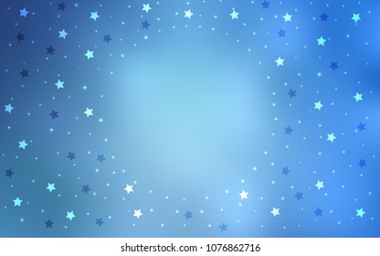 Light BLUE vector cover with small and big stars. Modern geometrical abstract illustration with stars. The pattern can be used for websites.