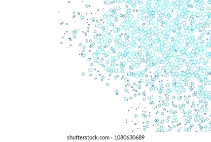 Light BLUE vector cover with small and big stars. Decorative shining illustration with stars on abstract template. The template can be used as a background.