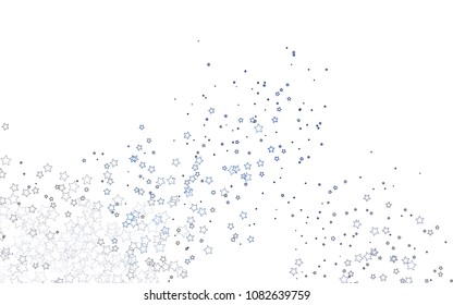 Light BLUE vector cover with small and big stars. Shining colored illustration with stars. The pattern can be used for wrapping gifts.