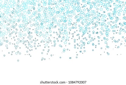 Light BLUE vector cover with small and big stars. Glitter abstract illustration with colored stars. Best design for your ad, poster, banner.